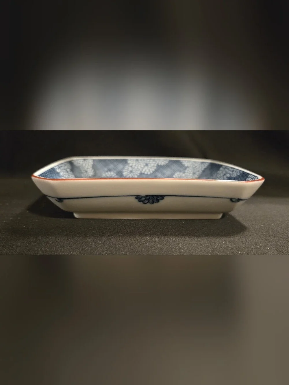 Vintage Chinese Blue and White Decorative Square Ceramic Serving Plate
